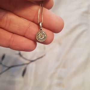 Sterling silver and diamond accent necklace